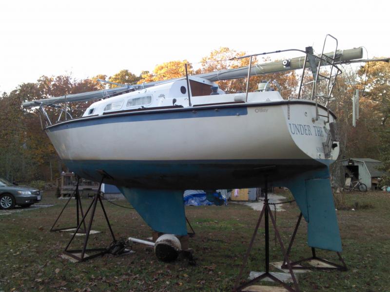 port view of the vessel on the hard