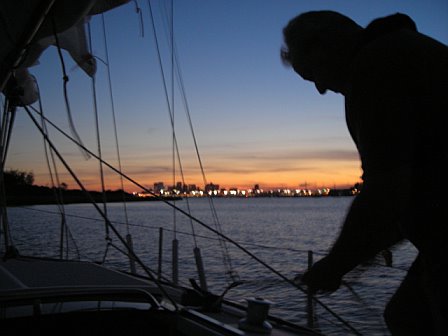 Preparing for an incoming storm before leaving for the night.