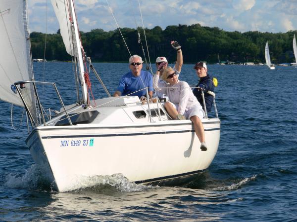 Racing on White Bear Lake with John on Priority