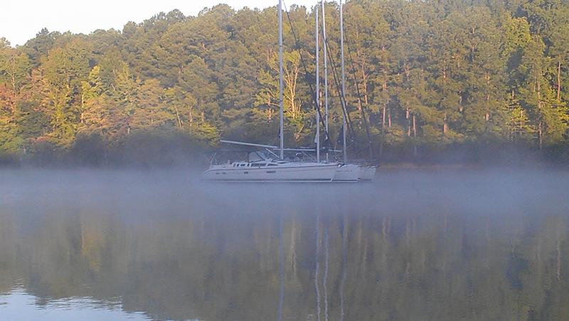 Rafting in a quiet KY Lake Bay in September