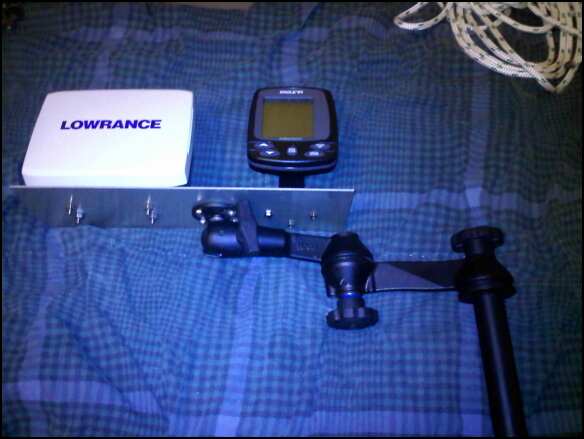 ram mount with home made mount plate for gps and depth sounder