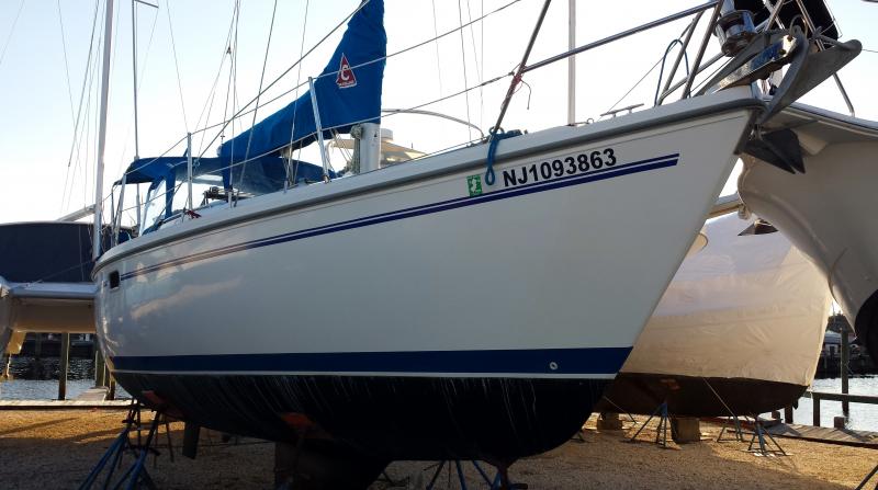 Ready to launch April 3, 2015. Compounded and waxed hull, new vinyl stripes.