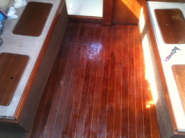 Refinished floor and all inside teak