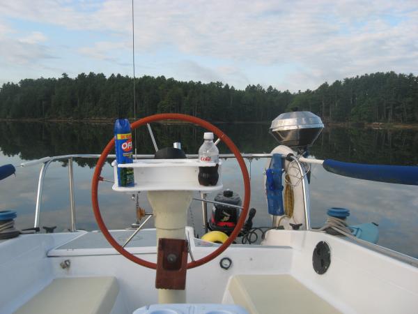 Relaxing while at anchor in Maine