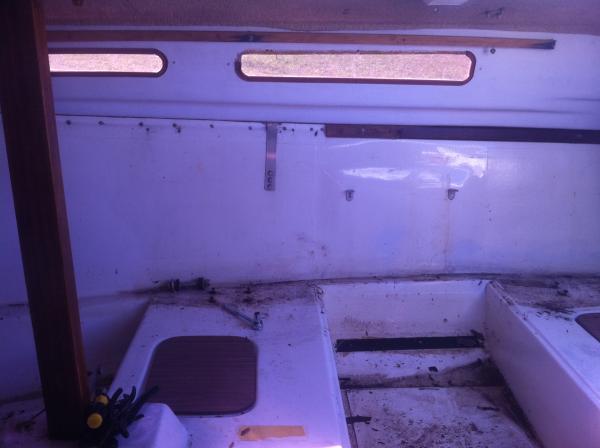 Removing all the wood. Was stored with no hatch and everything was rotted and rusted.