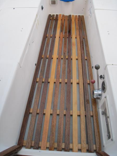 repaired and varnished teak cockpit grate | Sailboat Owners Forums