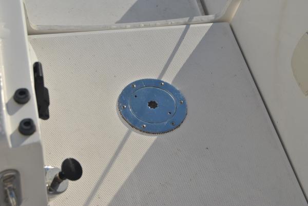 Replaced vinyl floor access plate leading to emergency rudder steering with SS plate.