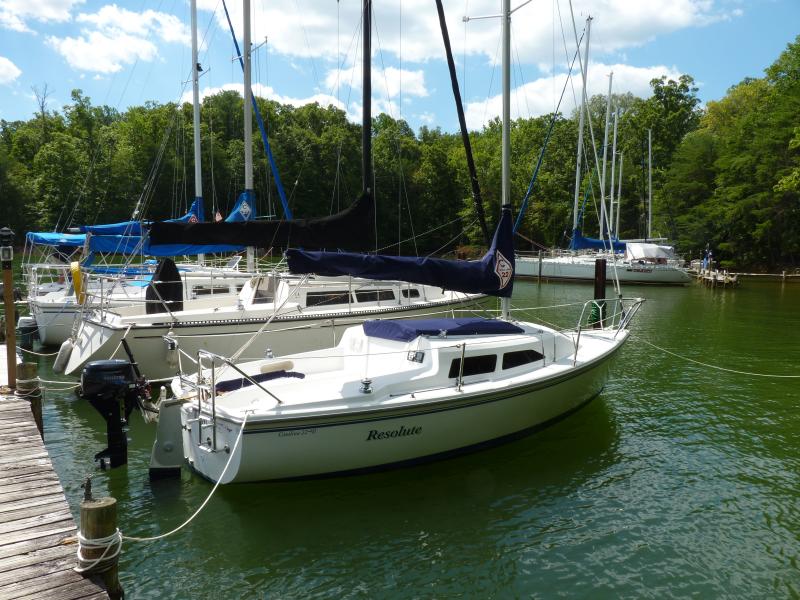 Resolute at her new berth - Smith Mountain Lake, VA.  The old salt gets to live on fresh water now!