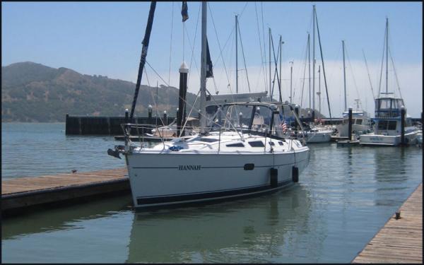 S/V HANNAH berthed at Sam's Anchor Cafe, Tiburon, CA for lunch