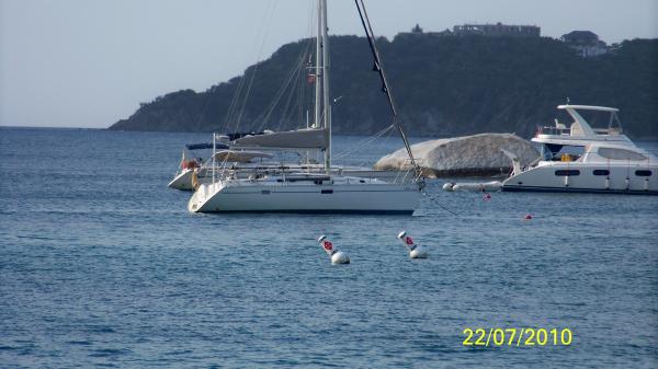 S/Y chico anchored in the baths, BVI