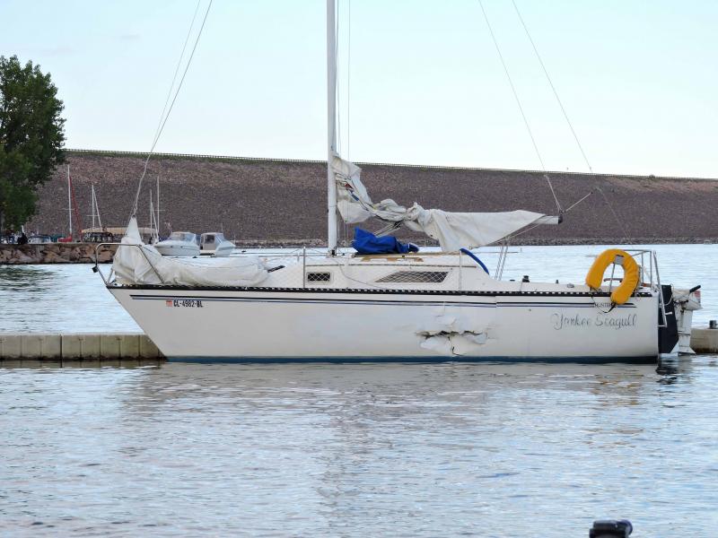 Sailboat at west boat ramp