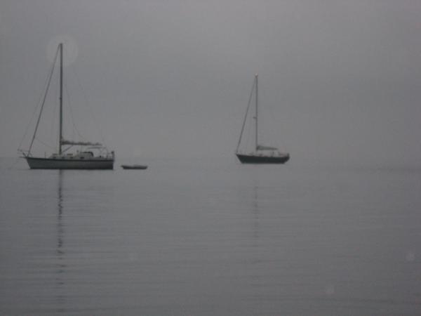 Sailboats in the Mist