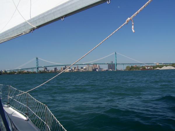 sailed boat from Huron Ohio to Bay City Michigan.  Great sail on Lake Erie, the wind blew us up the Detroit river at 7 MPH.  Once we got into Lake St Clair the wind hit us on the nose.  So from the St Clair river all the way up to Bay City we motored.  It was a great trip.