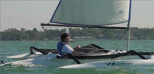 Sailing the intercoast in Clearwater FL.  They have some lanteen rigged tri-hulls that really scoot!