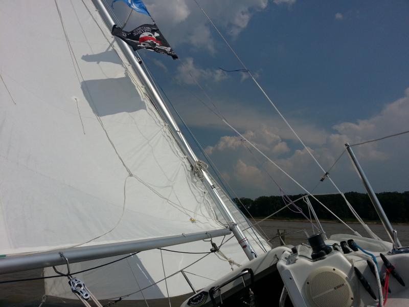 Sailing through Hurricane Gulch, Mark Twain Lake - Missouri