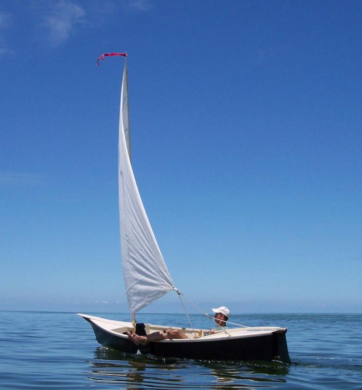 sprit rigged sailboat