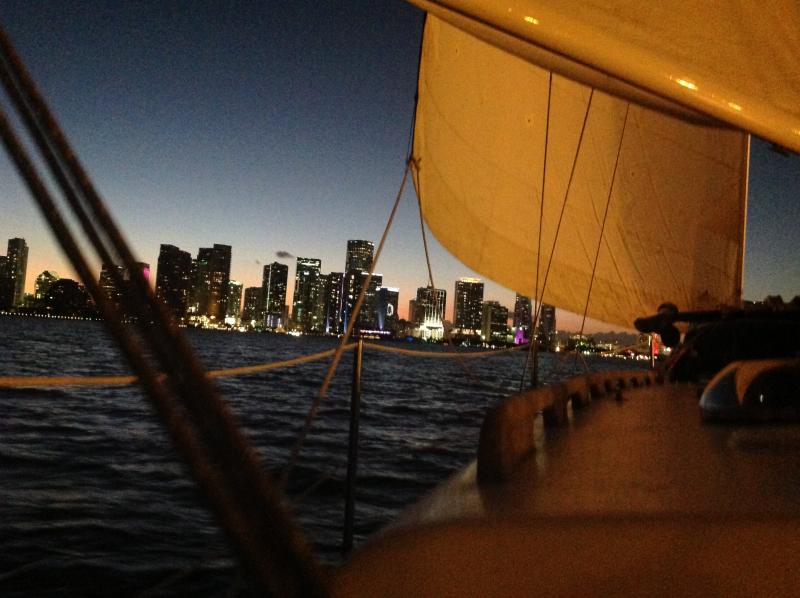 Serenity - Cherubini 33, sailing into and through the Port of Miami, October 2013