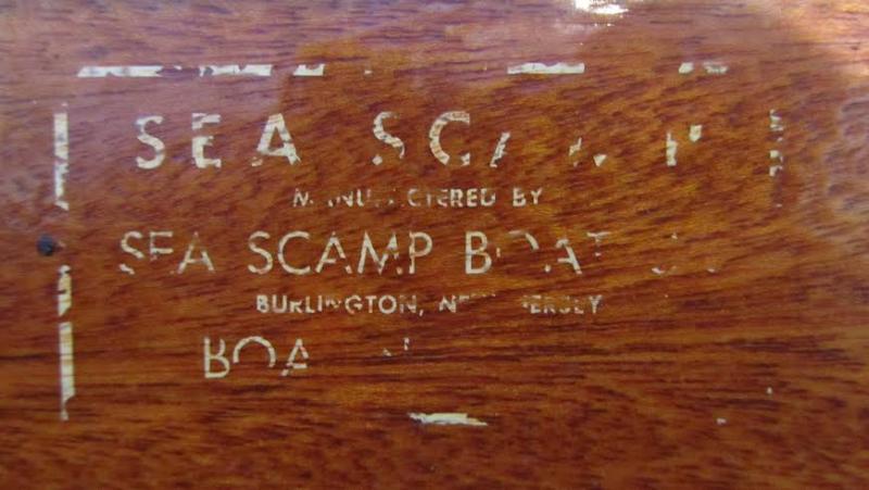 Speaking of provenance, here is the original factory Sea Scamp stencil giving the model and date of production; sadly much of it has rubbed away since 1957.  Dave's dad was the company archivist; I wonder if these records still exist anywhere.