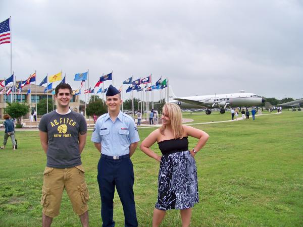 SrA Taylor White, A1C Daniel White, and civilian mother hen sister Christa Leight White. We are in San Antonio for Daniel's graduation from Air Force BMT