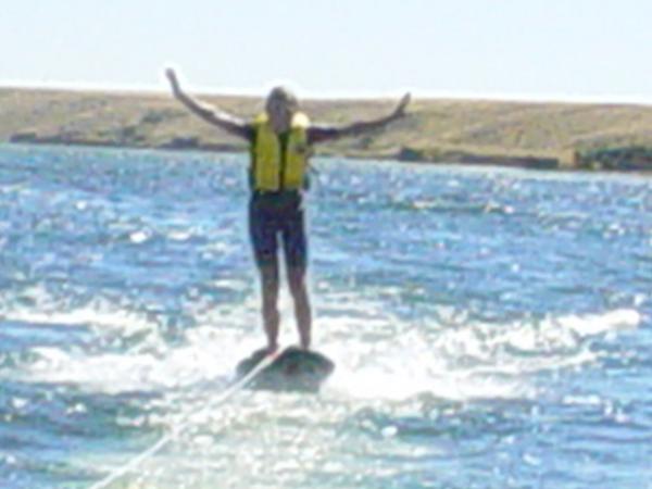 Standing on the knee board