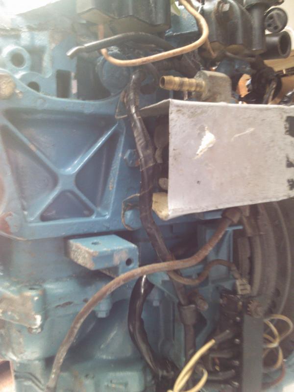 starboard side of engine showing some electrical connections