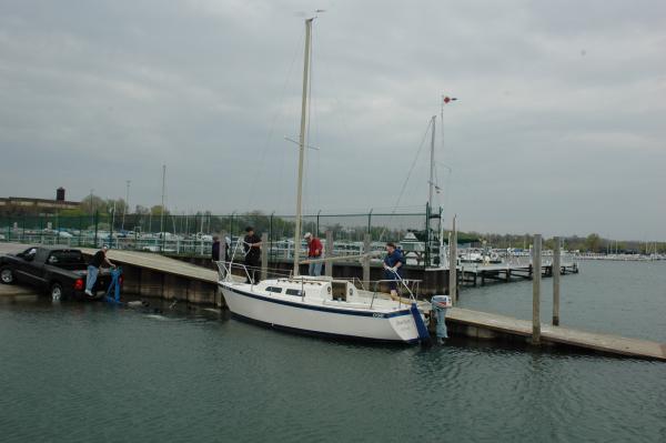 Starlyte, Saturday April 24th 2010 - first launch and ride to my slip. O'Day 22.
It Floats!!!!