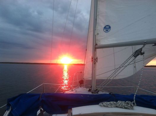 start of my first solo night sail