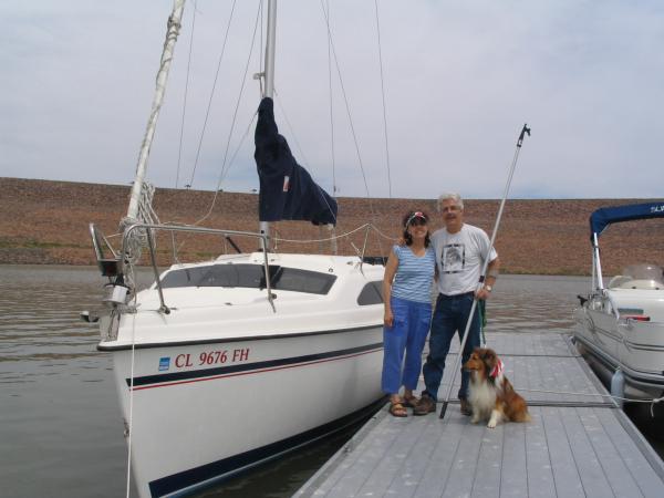 Steve and Cindy's 1st outing in our new (old) Hunter 26.