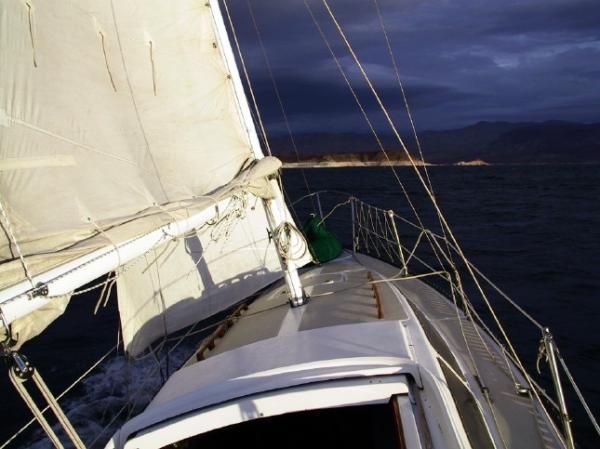 Storm sailing on Lake Mead.