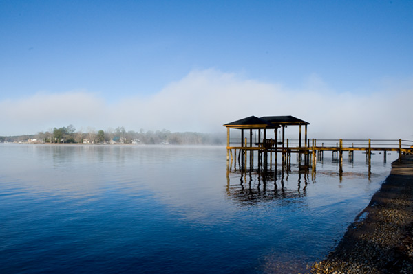 Sunrise at our new dock