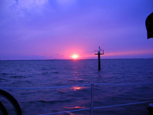 Sunrise on the Manteo to Ocracoke leg