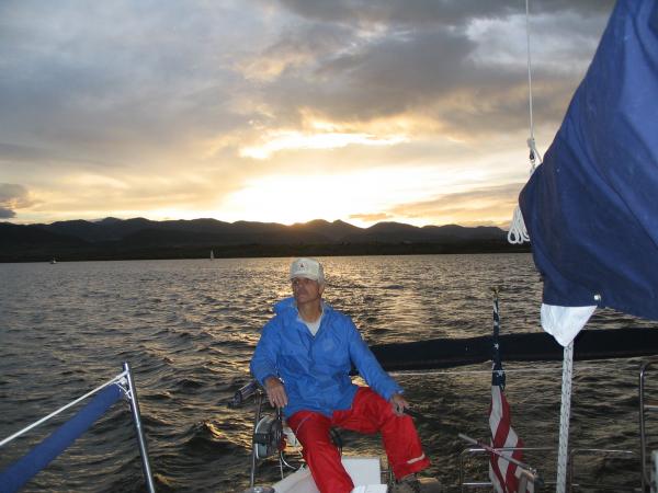 Sunset at Chatfield.  1st night on the boat.