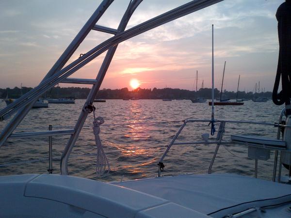 Sunset in Bristol harbor