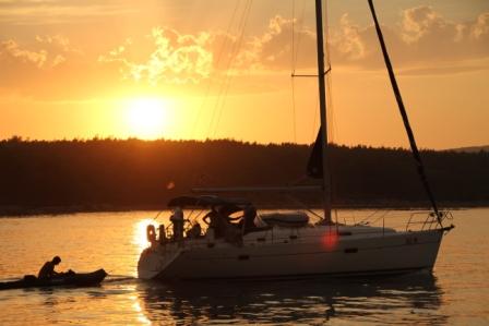 Sunset in the island of Krk, Croatia