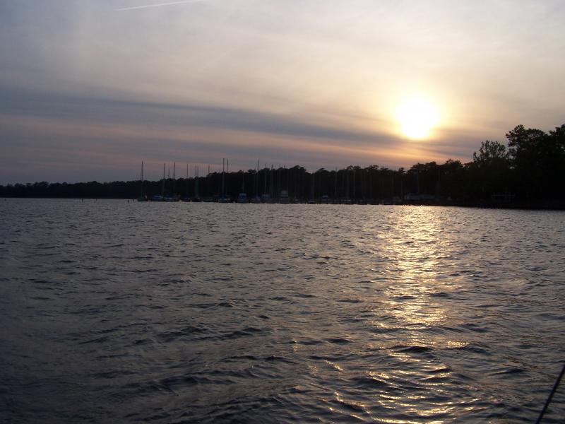 Sunset over Matthews Point Marina