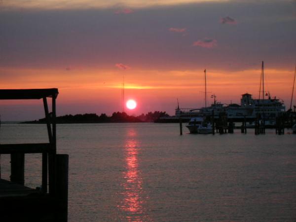 Sunset over Silver Lake Harbor Ocracoke