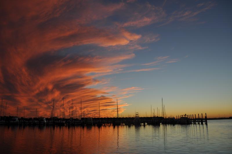 Sunset over South Shore Harbor