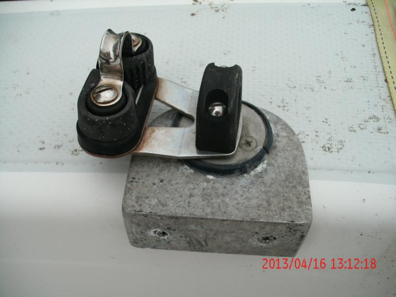 swivel fairlead and cam cleat for jib ropes