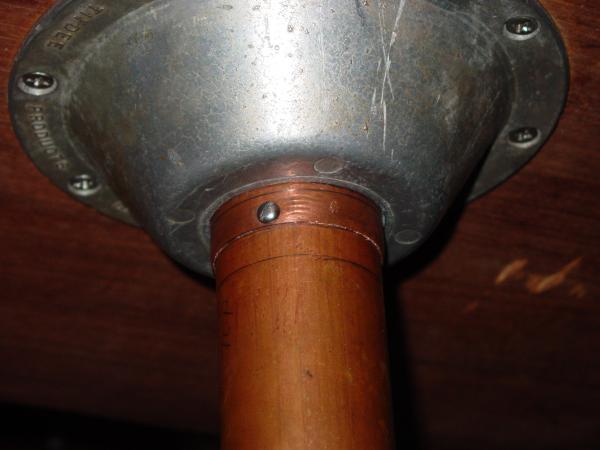 Table post was missing. I used 2&quot; copper pipe cut to lenght. I cut 1&quot; piece, slit it down the side and used it for a shim. Inserted the pipe into the flange to 1/4 &quot; from the bottom. Inserted the shim until tight and screwed the shim in place.