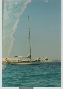 TEWK, the original.  I purchased her in Portugal and sailed her to Sardinia.  Epic voyage.
She's 29' on deck, 8' of bow sprit and a beam of only 9'.  She has a full length, poured iron keel.  Easy sailing, comfortable and loves a reach.  Obviously wood - didn't have an engine until 1925 or so.  I had to sell her when I moved to Alabama.  Cold salt water is best for a wooden boat and warm fresh water is the worst.