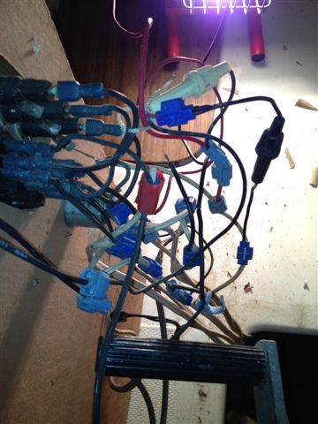 The previous owner's rat nest of electricity! My motivation to install the 6-switch panel sooner rather than later.