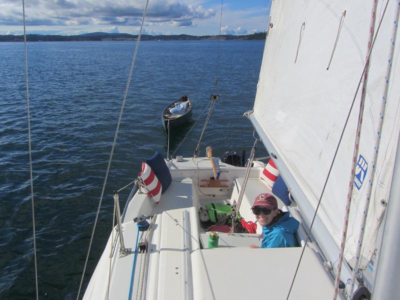 The winds were so constant I lashed the tiller in place and the boat sailed itself