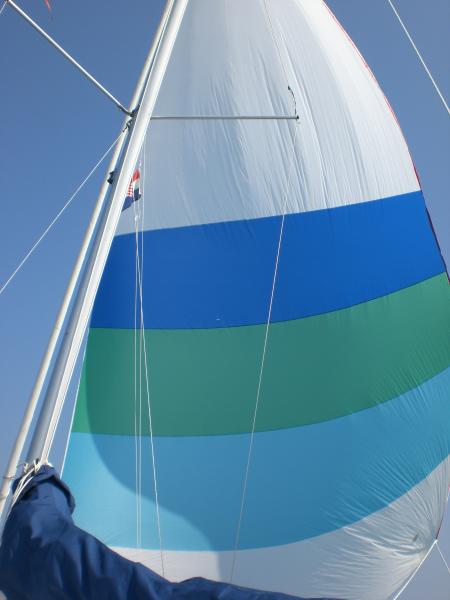 Thejo with cruising spinnaker