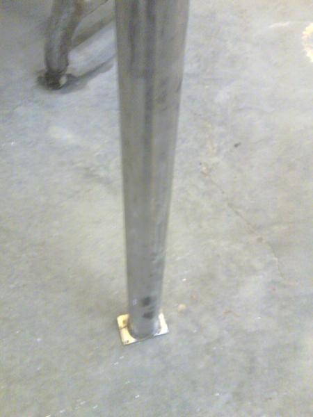 This is my new stainless steel compression post made of 3in muffler SS an 4 X ¼ plate .