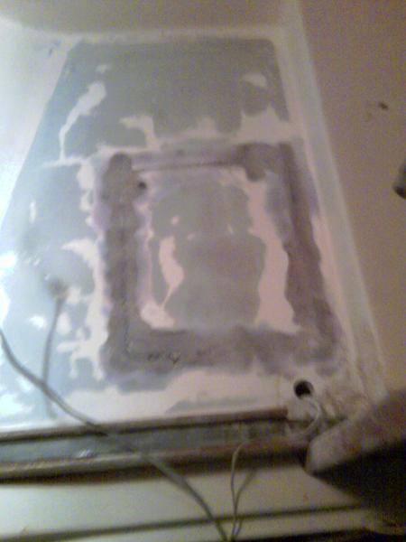 This is were I patched the hole in the floor.