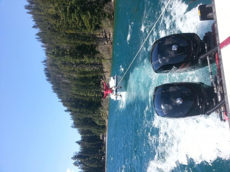 Towing her across suttle lake.