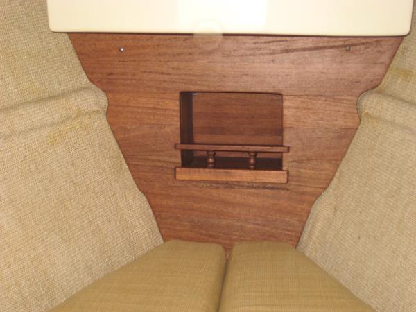 V-berth Shelf made with teak.