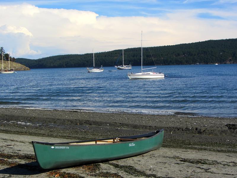 We canoed ashore at Spencer Spit State Park