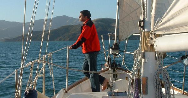 Well, this is what it's all about. Calm days, quiet breezes, contemplation of the great earth around us and under full sail. Does it get any better than this? www.aclasssailing.co.nz