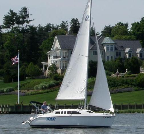 Yolo (III) sailing the Navesink River, Monmouth County, NJ on a gorgeous June afternoon.  It doesn't get any better than this....she sails like a dream!